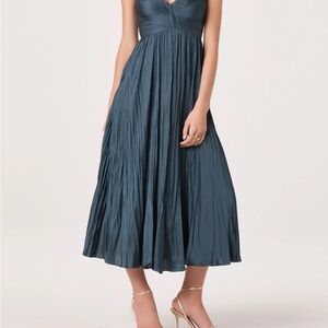 Astr Dark Teal Smocked Dress